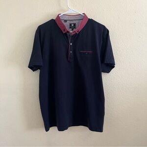 Steel & Jelly London Short Sleeve Polo Shirt Navy Blue Size XL